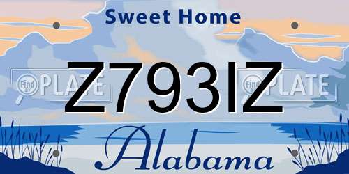 Z793IZ Alabama License Plate
