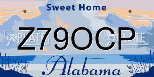 Z79OCP Alabama License Plate
