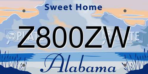 Z800ZW Alabama License Plate