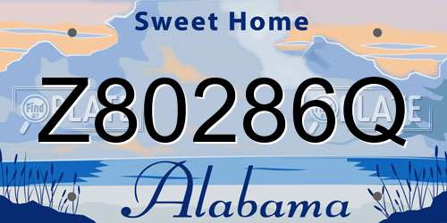 Z80286Q Alabama License Plate