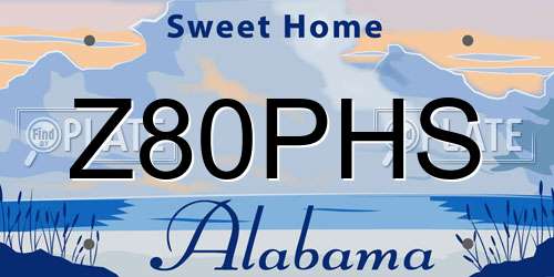 Z80PHS Alabama License Plate