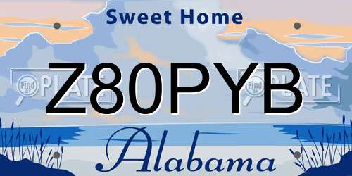 Z80PYB Alabama License Plate