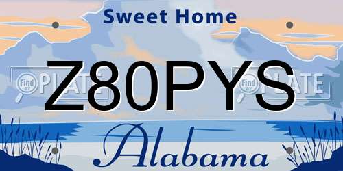 Z80PYS Alabama License Plate