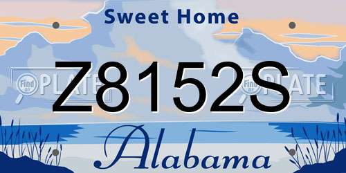 Z8152S Alabama License Plate