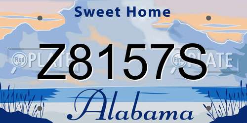 Z8157S Alabama License Plate