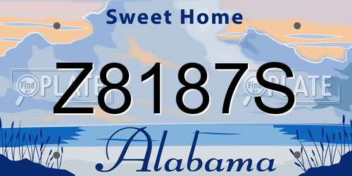 Z8187S Alabama License Plate