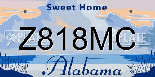 Z818MC Alabama License Plate