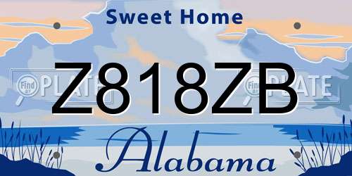 Z818ZB Alabama License Plate