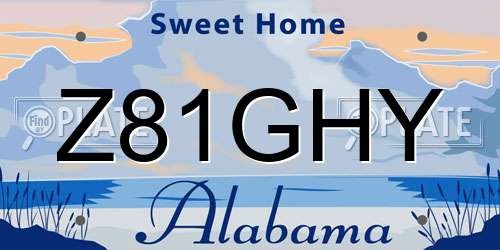 Z81GHY Alabama License Plate