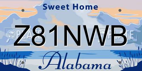 Z81NWB Alabama License Plate