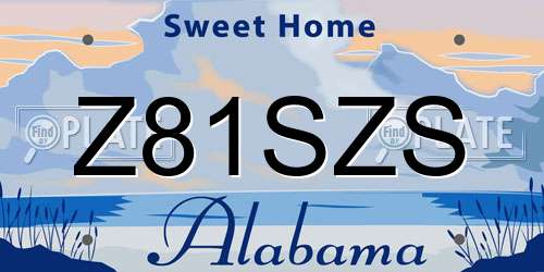 Z81SZS Alabama License Plate