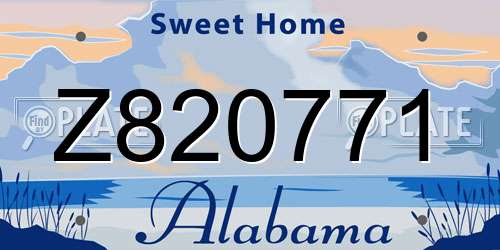 Z820771 Alabama License Plate