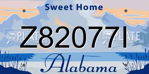 Z82077I Alabama License Plate