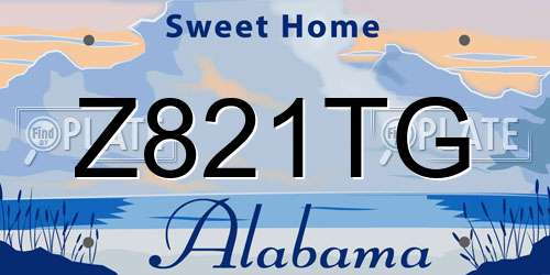 Z821TG Alabama License Plate