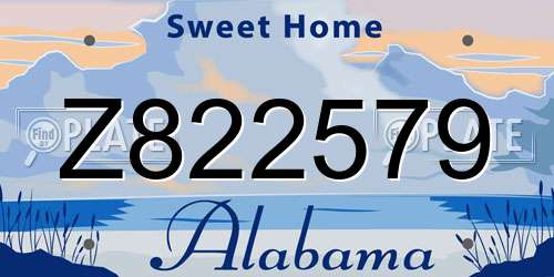 Z822579 Alabama License Plate