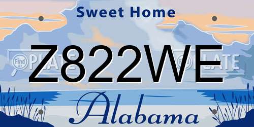 Z822WE Alabama License Plate