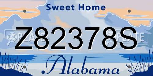 Z82378S Alabama License Plate