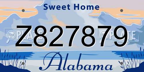 Z827879 Alabama License Plate