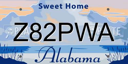 Z82PWA Alabama License Plate