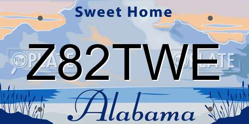 Z82TWE Alabama License Plate