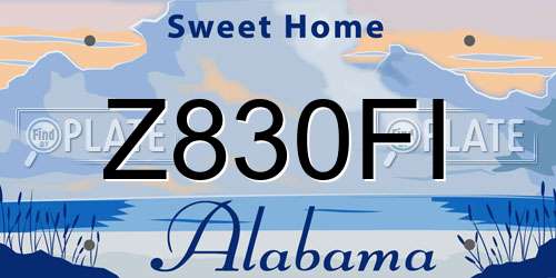 Z830FI Alabama License Plate