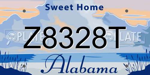 Z8328T Alabama License Plate
