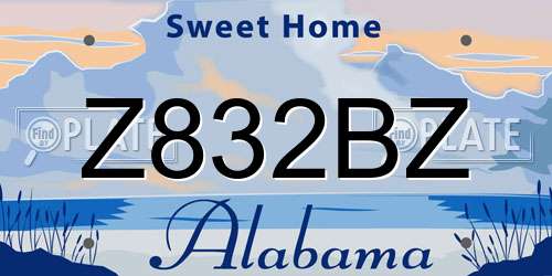 Z832BZ Alabama License Plate