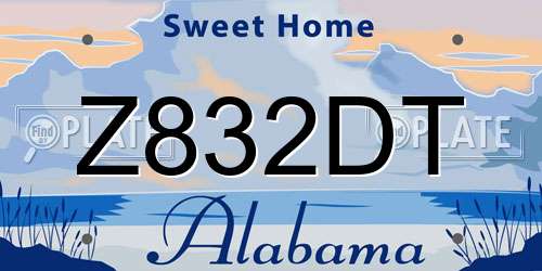 Z832DT Alabama License Plate