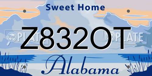 Z832OT Alabama License Plate
