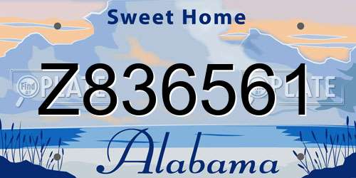 Z836561 Alabama License Plate