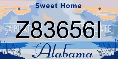 Z83656I Alabama License Plate