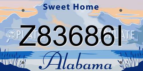 Z83686I Alabama License Plate