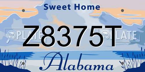 Z8375T Alabama License Plate