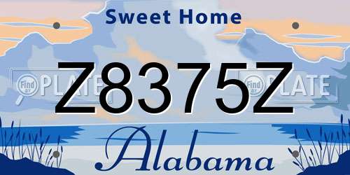 Z8375Z Alabama License Plate