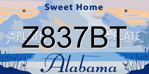 Z837BT Alabama License Plate