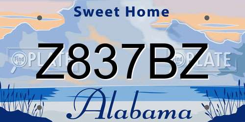 Z837BZ Alabama License Plate