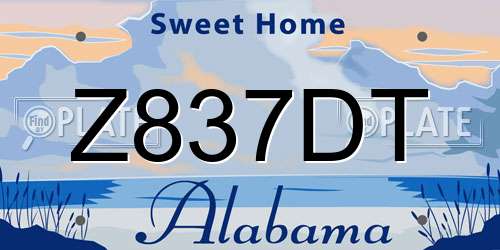 Z837DT Alabama License Plate