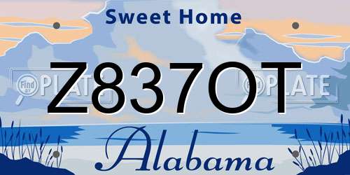 Z837OT Alabama License Plate