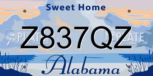 Z837QZ Alabama License Plate