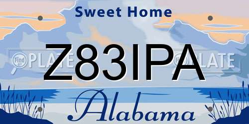Z83IPA Alabama License Plate