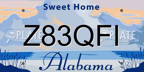 Z83QFI Alabama License Plate