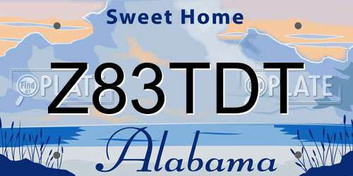 Z83TDT Alabama License Plate