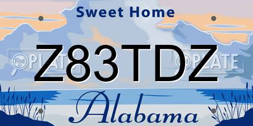 Z83TDZ Alabama License Plate