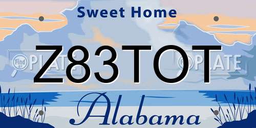 Z83TOT Alabama License Plate