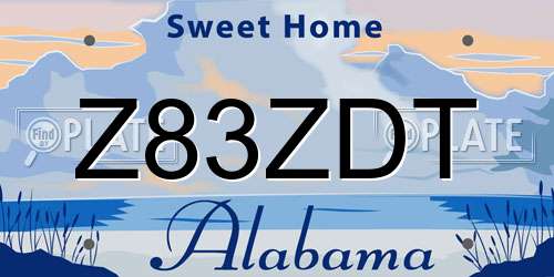 Z83ZDT Alabama License Plate
