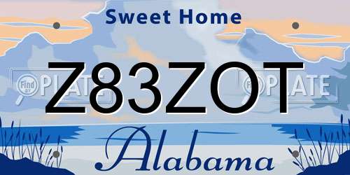 Z83ZOT Alabama License Plate