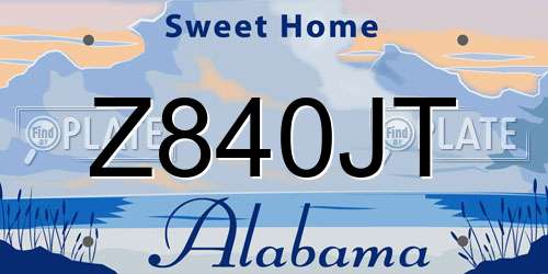 Z840JT Alabama License Plate