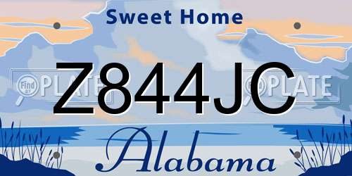 Z844JC Alabama License Plate