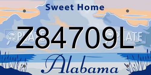 Z84709L Alabama License Plate