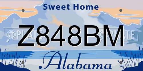 Z848BM Alabama License Plate
